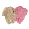 Nouveau-né bébé bébé filles garçons barboteuse tricoté chaud automne hiver combinaison combishort bébé costumes 0-24M 210317