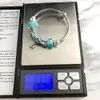 2021 Charme Kralen Fit voor Pandora Sieraden 925 Silver Armbanden Sneeuwvlok Hanger Bangle Blue Charms DIY met originele geschenkdoos