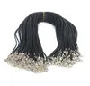 100pcs / parti 1,5mm svart vax läder orm kedjor halsband för kvinnor 18-24 tum sladd sträng rep trådkedja diy mode smycken