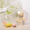 Boule de décorations de noël 8 cm, boule en plastique transparente suspendue pour arbre de noël, fête de vacances, mariage, boule transparente, décoration w-00876