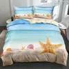 Bedding Sets 3D Digital Shell Sandbeach Duvet Cover Set Quilt/Comforter Full Double King Size 203x230cm Bed Linen For Child Adults