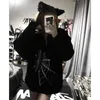 Harajuku outwear dragkedja sweatshirts emo alt kläder gotisk punk spindel webb hooded kvinnor fe grunge mörk plus storlek hoodies 210928