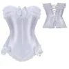 Bustiers 코르셋 핑크 블랙 섹시한 Overbust 코르셋 여성 레이스 트림 탑스 Bustier Body Shapewear 허리 트레이너 Corselet