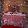 مائدة عيد الميلاد ثلج ندفة الثلج اليان الدانتيل طاولة قطعة قماش زجاجية غلاف البوليستر الزفاف الزفاف