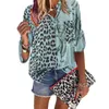 Frauen Bluse Sommer Tops Turn-down-Kragen Langarm Leopard Hemd Lose Plus Größe Kleidung Für Frauen Damen Blusen 210608