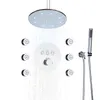 Krompolerat duschsystem 10 tum LED -badrum Termostatiska duschar huvudkombination med handhållen