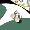 Handmade женщины мода шарм ювелирные изделия 925 стерлингового серебра серебро круглые белые топаз алмазные драгоценные камни женщин свадебные гвоздики серьги подарок с pochette bijoux оптом
