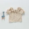 camicetta da neonata da bambina plissettata camicetta top a maniche corte floreale dolce carina 210702
