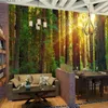 Sfondi Migliorie per la casa Paesaggio della giungla 3D Po per soggiorno Pareti della camera da letto Forest Sunrise Wall Papers Decor