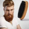 MOQ 100PCS Custom LOGO Bamboo Face Hair Beard Brush with 100% Nylon Eco-friendly Bristle Animal Free Facial Brushes for Men Grooming