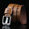 Belts Warring States Men's Antique Pin Buckle Belt Business Casual Black Luxury Leather For Men Length 105-115cm