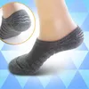 5 par / Lot Män s Fashion Towel Bottom Boat Sport Sweat andas silikon Anti-Slip Invisible Socks Plus storlek 41-45