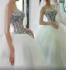 Luksusowe kryształy Suknie Ślubne Suknie Ślubne 2021 Sweetheart Neckline Tulle Długość podłogi Custom Made Castle Wedding Bride Gown Vestido de Novia
