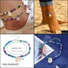 Шицность шкафов для хвостов En 2021 Boho Simple Mix Beads for Women Summer Beach Foot Fashion Shell Bracelets на ноге Drop Delivery DK48R