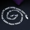 24K Gold Platinum Plated Chain Necklace 4 5mm Men's NK Links Figaro 20 Inches 50cmsize 20''24 '' Color313t