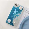 Glitzer Sommer Seastar Muschel Blau Rosa Lavendel Liquid Quicksand Meerjungfrau Handyhülle für iPhone 11 Pro 6 6S 7 8 Plus XS Max XR XS