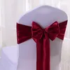 Telai per sedie con fiocco in nastro di raso di seta per sedia da banchetto Decorazione per feste di nozze Fascia per sedie Occasioni formali romantiche Forniture per matrimoni