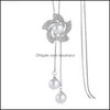 Colares pendentes pingentes de j￳ias de j￳ias ligas de moda diamante cravejada de girassol Chain Chain Long Colar Long