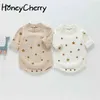 Baby woven romper long-sleeved embroidered jumpsuit cotton baby girl clothes 210702