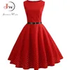 Summer Womens Dresses Casual Floral Retro Vintage 50s 60s Robe Rockabilly Swing Pinup Vestidos Valentines Day Party Dress 210623