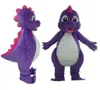 Factory hot new purple dino dinosaur mascot costume suit for adult to wear for sale