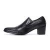 本物の皮革メンズハイヒールオックスフォードイタリアンブラックラグジュアリードレスオフィス毎日の男性靴を持つ男性のための靴