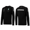 Petronas Sweatsirts TシャツMercedes Amg F1 F1式1レーシングメンズ女性カジュアル長袖TシャツベンツLewis Hamiltonチームワーク服Tシャツuum0