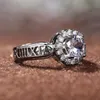 Femmes chiffres romains diamant bague scintillante ronde bagues bijoux de mode pour cadeau fête taille 6-10