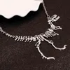 Sexy Long Necklace Gothic Tyrannosaurus Rex Skeleton Dinosaur Pendant Charm Necklace Dragon Bone Alloy Collares Jewelry G1206