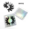 Wholesale 1Pair Full Strip False Eyelash 3D Dramatic Thick Fluffy Fake Lashes with Acrylic Lash box Trendy Makeup Tool