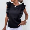 Casual Daily Ruffle Tie-up Bow Ärmlös Top Summer Women Vest Flounce Design för gåvor Y0621