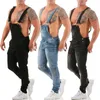 Мужские джинсы Спецодежда Slim Fit Boyfriend Jean Appsuits Весна Осенняя уличная одежда Джинсовая натуральная комбинезона Мужской Длинные Rompers Брюки S-3XL 211108