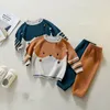 LZH 2021 nouveau printemps infantile enfants pull ensembles mode tricot couture nouveau-né bébé vêtements costumes mignon dessins animés bébé garçons ensemble 210309