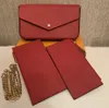 DHGATE 3 PCS/مجموعة أكياس الكتف Luxurys Women Chain Strap Crossbody Presger Messenger Bag Ladies Handies Wallets مع رمز تاريخ الصندوق