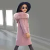 Children Kids Girl Overcoat Windproof Wool Winter fashion Coat for Teens Girls Jacket Thick Long Outerwear 10 13 14 years 211204