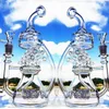 Gravity Glass Bong Hookahs Recycler Dab Rigs Rökning Tillbehör Vattenrör unika vattenbongar med 14 mm skål