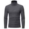 turtleneck for men Solid colour slim elastic thin pullover Spring Autumn knitting brand sweater 210918