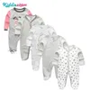 3/4/5pcs / set super doux coton bébé unisexe barboteuses salopette vêtements nouveau-nés à manches longues roupas de bebe infantis garçon vêtements ensemble 210226