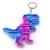 newest octopus dinosaur bear push pop bubble keychain poo-its fidget Toys Decompression Toy key chain Anti Stress Anxiety Relief Bubbles Board keyring