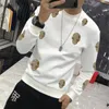 Homme À Capuche Strass Alien Sweat-Shirt Décontracté Nouvelle Mode À Capuche Polaire Chaud Streetwear Surdimensionné De Haute Qualité Vêtements Pour Hommes Hiver Automne Pull