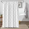 Rideaux de douche rectangulaire treillis Cube impression rideau étanche pour El salle de bain crochets gratuits