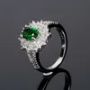 Bague Ringen Trendy Silver 925 Ring For Women 6*8mm Oval shape Emerald Gemstone Zircon Fine Jewelry Female Gift Wholesale Party X0715