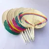 Feest gunst mooie dans stroming hand fans bamboe weven banana fan 50 pc's/veel handgeweven