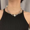 Stop cynku Okrągły Koralik Łańcuch Choker Dla Kobiet Trendy Pearl Naszyjniki Damska Biżuteria Hip Hip Hip