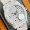 Top Full Diamond Mens Watch 40MM Relógios Mecânicos Automáticos Diamantes Bezel Strap Moda Relógio de Pulso Para Homens Clássicos Designer Wri233E