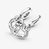 Linked Sister Hearts Split Dangle Charms passen zu Original-europäischen Charm-Armbändern, modisch, für Damen, Hochzeit, Verlobung, 925er Sterlingsilber 5076436