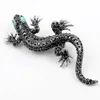 Pins, Brooches Pins Lizard Brooch For Women's Shirt Cute Silver Gifts Fashion Jewelry Metal Pin Set Enamel Rhinestone Gecko Wicca