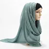 Festa casamento pérola lenço bolhas chiffon lenço simples hijab xales envolve a cor sólida muçulmano hijab lenço