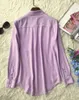 100% Silk Kvinnor Långärmad OL SHIRT Dubbelfickor Soft Ladies Office Wear Blouse Top 210317