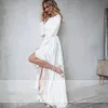 Schicke Boho-Landhochzeitskleider, schlichtes Satin, offener Rücken, sexy High-Low-Braut-A-Linien-Hochzeitskleid mit langen Ärmeln, Kleider, Vestidos de Novia 2021